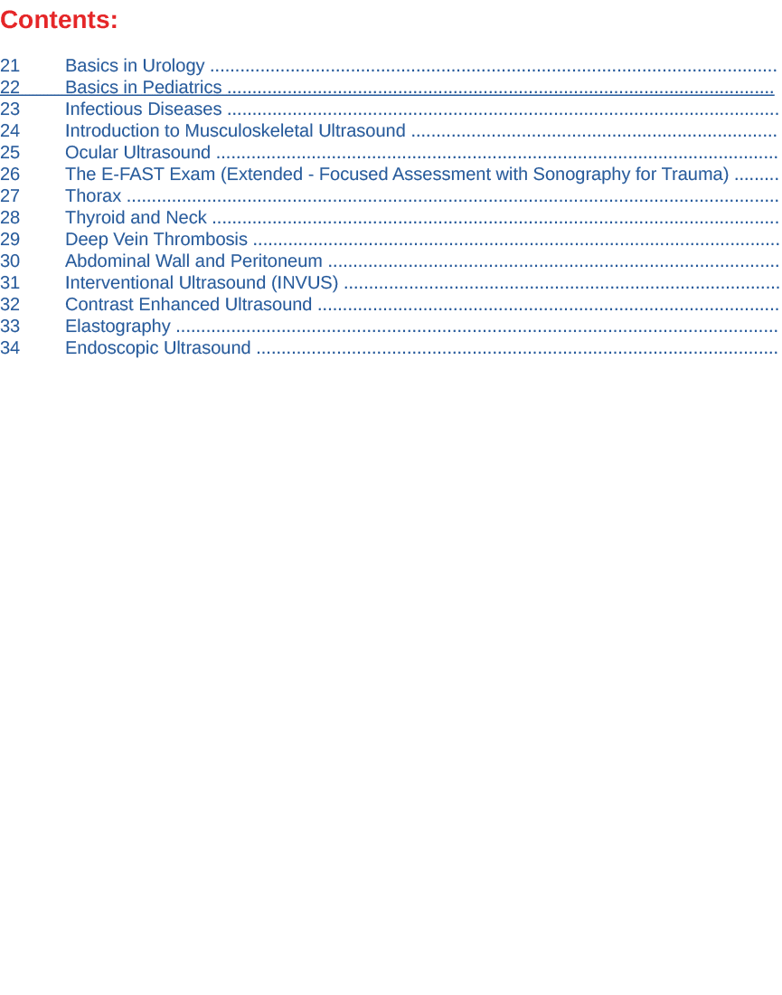 Contents:  21 Basics in Urology                                                                                         