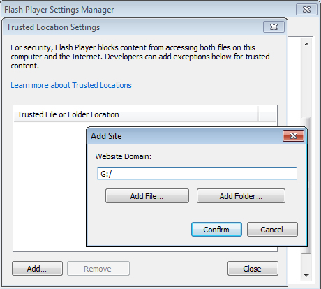 Flash Player Settings Manager instructions